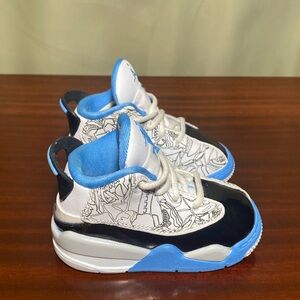 Jordan Dub Zero White/ University Blue/Black/neutral grey sneakers 4c